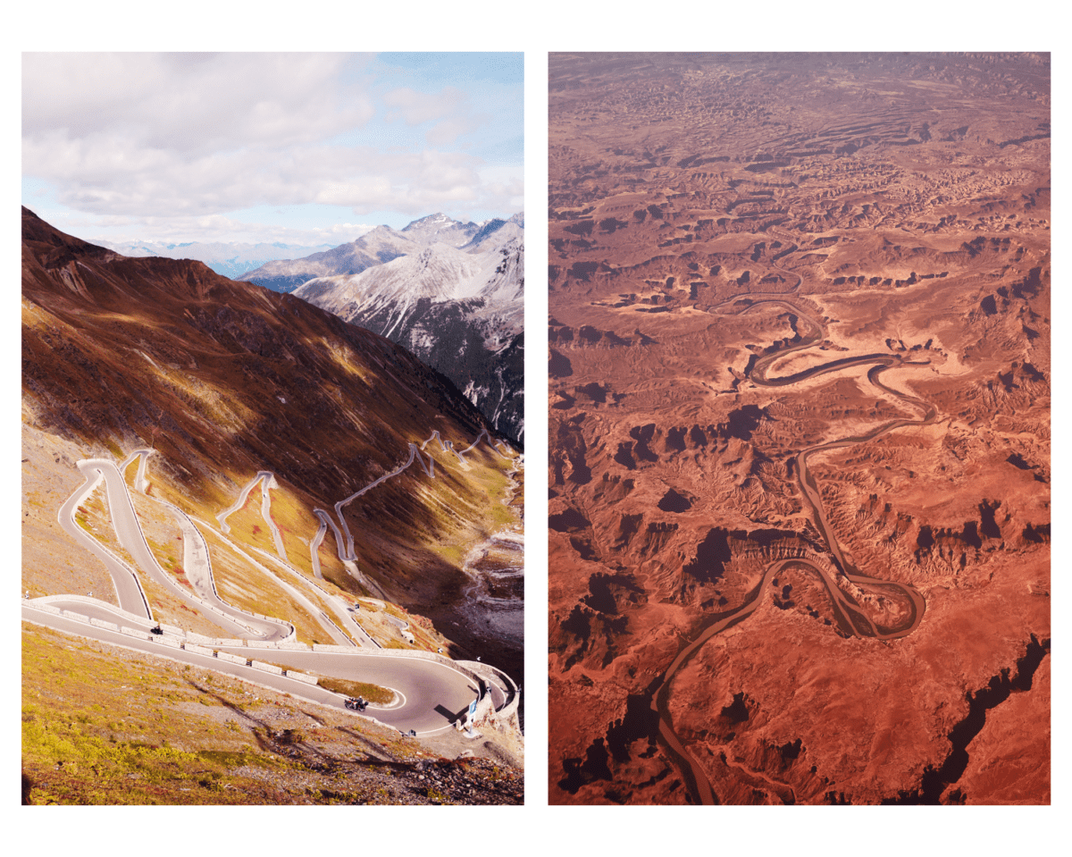 streets, rivers, horseshoe bend, arizona, italy, passio di stelvio