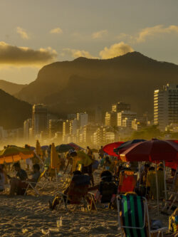 ipanema, rio de janiero, beach, sunset